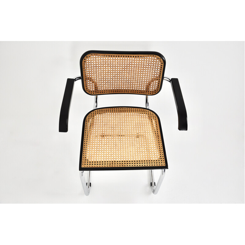 Satz von 6 Vintage-Stühlen aus Metall, Holz und Rattan von Marcel Breuer