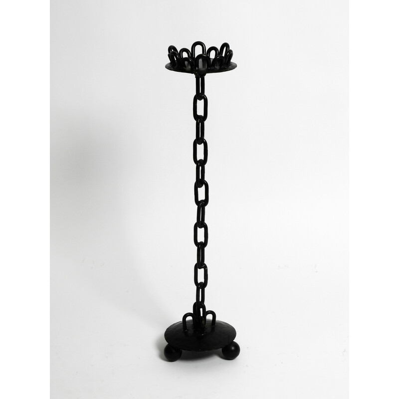 Mid century plant stand made of metal and iron chain
