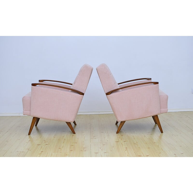 Paar Sessel aus der Mitte des Jahrhunderts mit Polsterung, 1960er Jahre