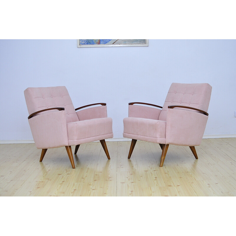 Paar Sessel aus der Mitte des Jahrhunderts mit Polsterung, 1960er Jahre