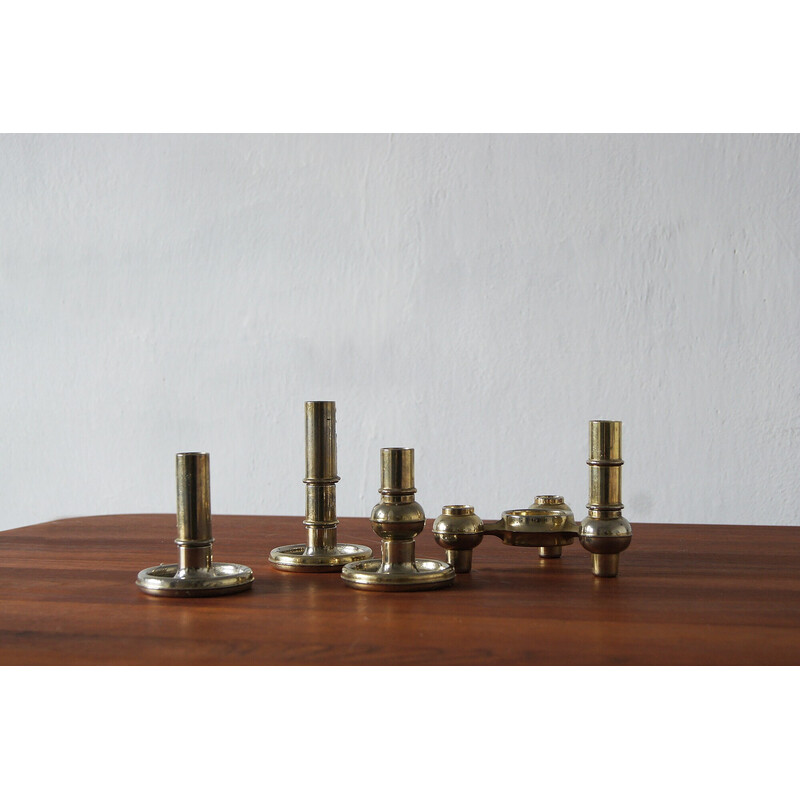 Set of 6 mid-century modular candlesticks