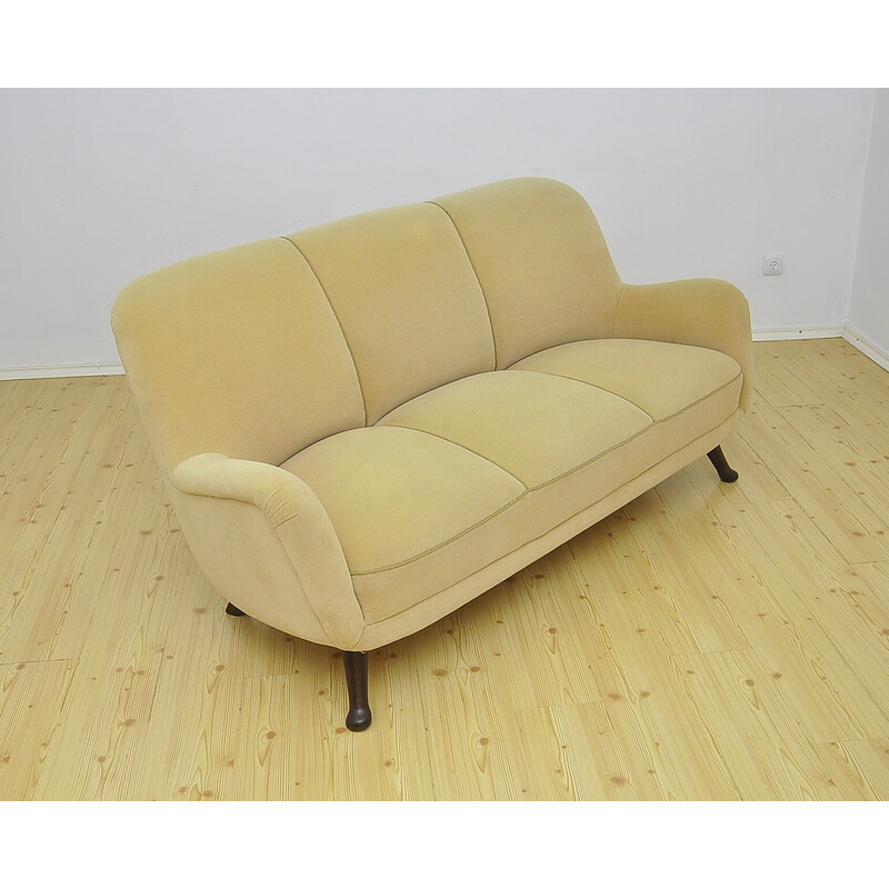 Vintage velvet sofa by Berga Mobler, Sweden 1940s