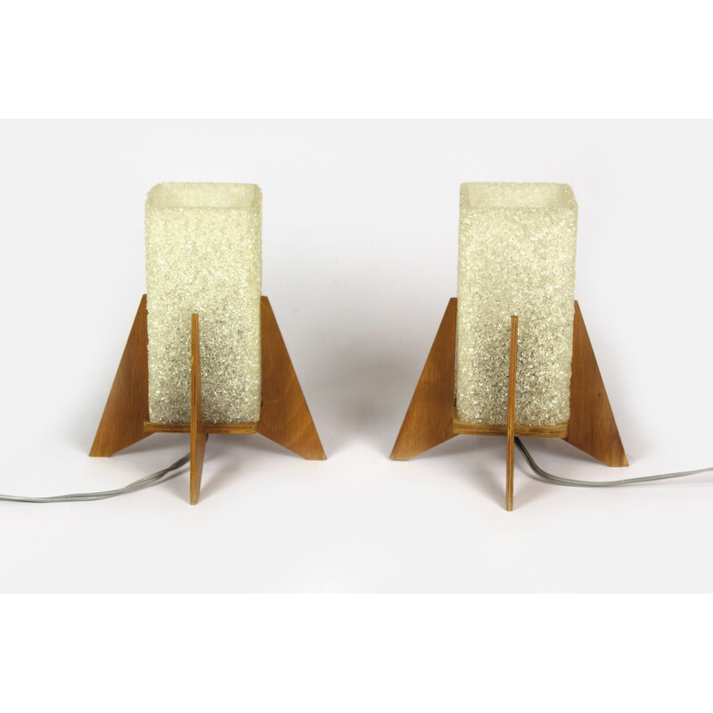 Pair of vintage Rocket table lamps by Pokrok Zilina, Czechoslovakia 1970s