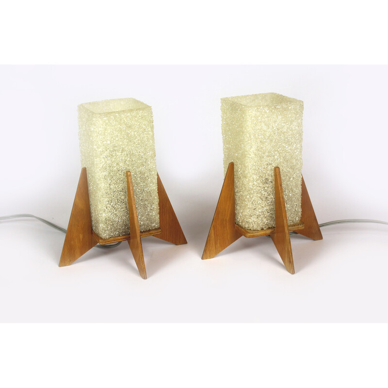 Pair of vintage Rocket table lamps by Pokrok Zilina, Czechoslovakia 1970s
