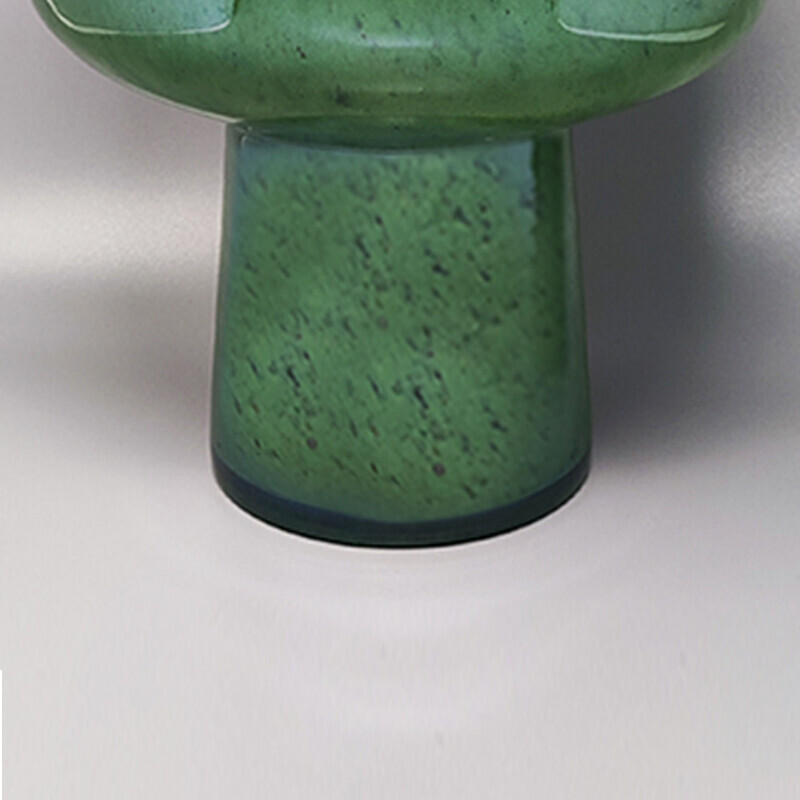 Paar vintage groene vazen in Murano glas van Dogi, Italië 1970