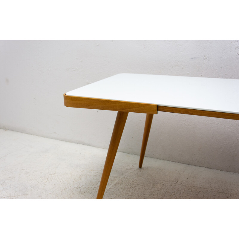 Mid century opaxite glass coffee table, Czechoslovakia 1960s