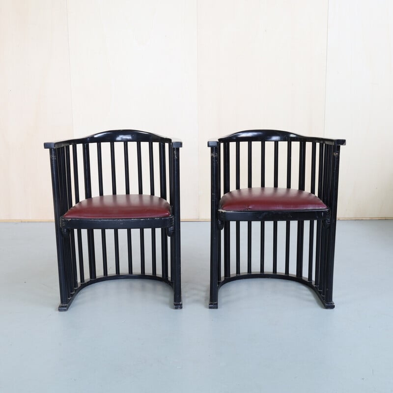 Paar Vintage-Fassstühle von Josef Hoffmann für Ton