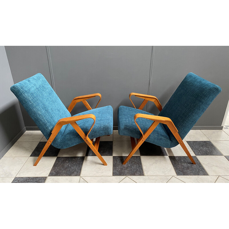 Pair of mid-century armchairs model 24-23 by František Jirák for Tatra, 1960s