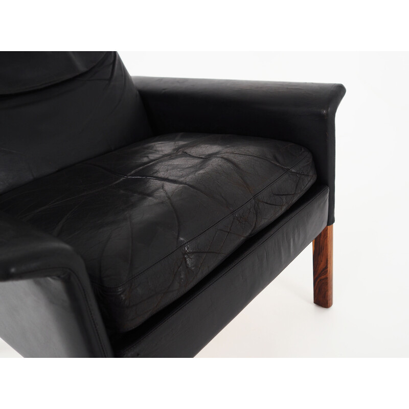 Vintage leather armchair by Hans Olsen