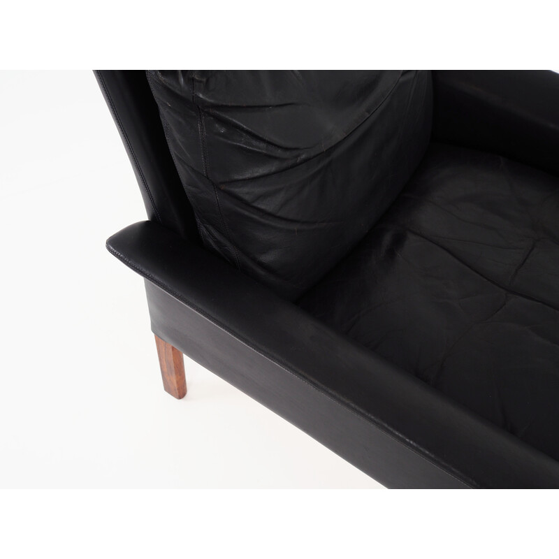 Vintage leather armchair by Hans Olsen