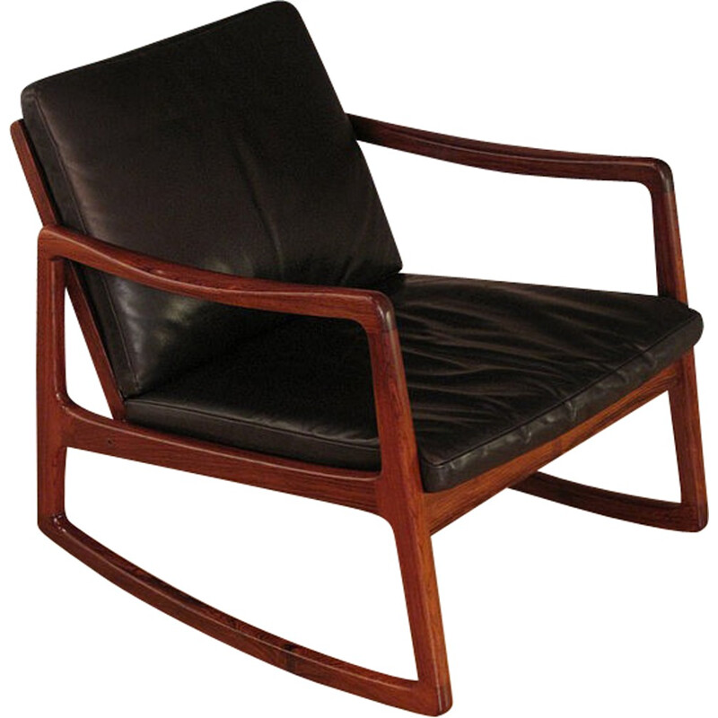 Rosewood rocking chair 120 by Ole Vonscher - 1950s.