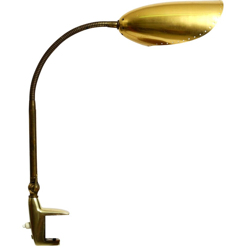Lámpara de cuello de cisne de latón vintage