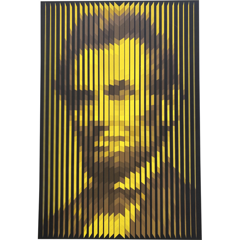 Vintage silkscreen "Abraham Lincoln" in color on wove paper by Yvaral, 1979