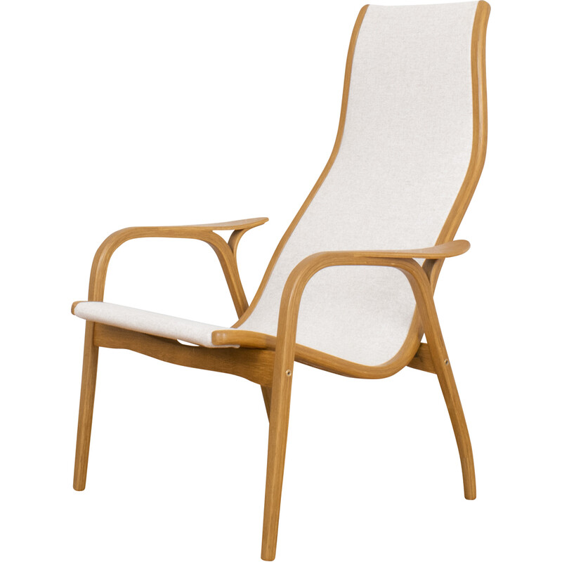 Vintage Lamino armchair in beige wool by Yngve Ekström for Swedese, Sweden 1950