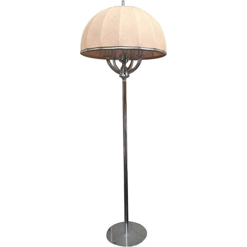 Vintage one foot chrome plated metal floor lamp, 1960