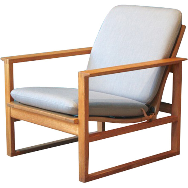 "2256" Oak Lounge Sled Chair by Børge Mogensen for Frederica - 1950s