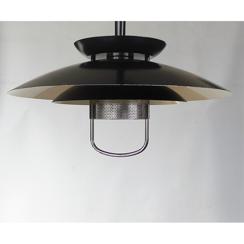 Deense vintage metalen hanglamp, 1970