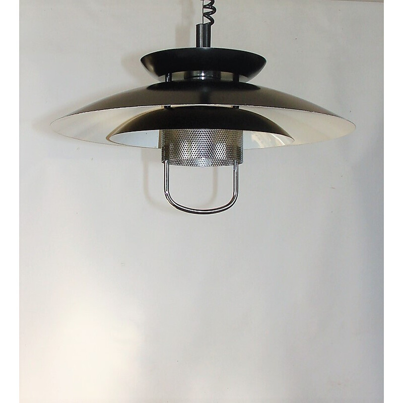 Danish vintage metal pendant lamp, 1970s