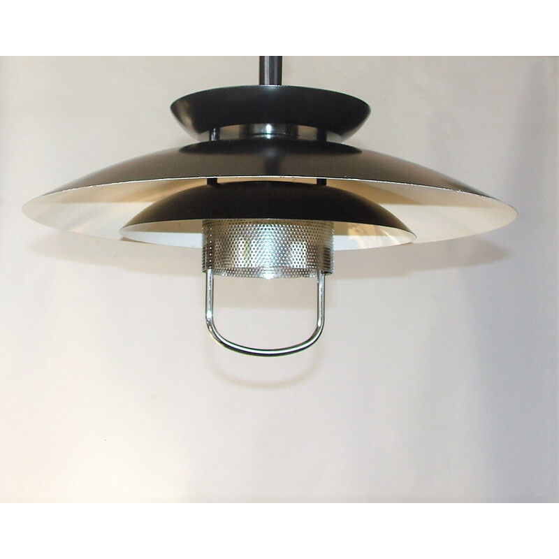 Deense vintage metalen hanglamp, 1970