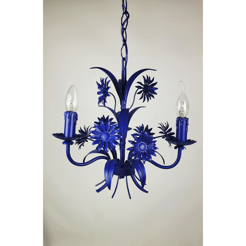 Vintage metalwork pendant lamp, 1970s