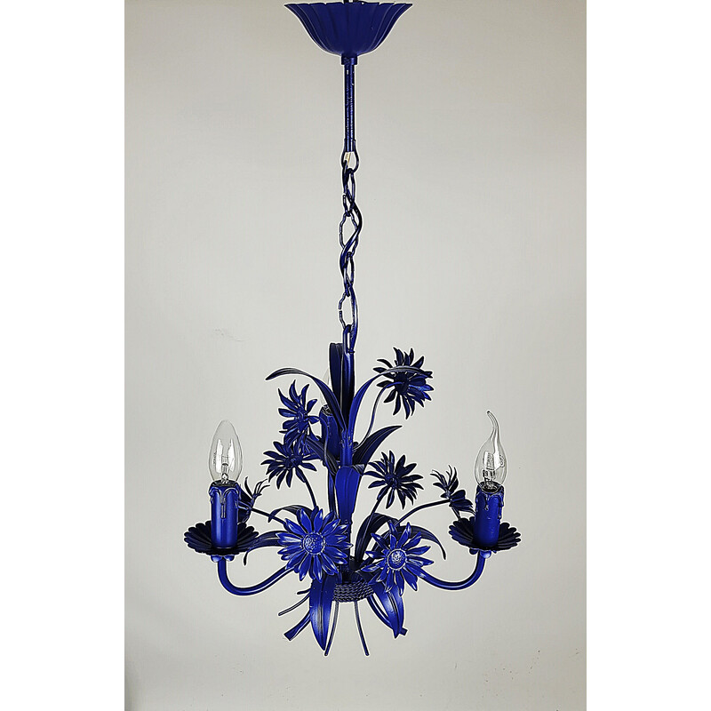 Vintage metalwork pendant lamp, 1970s