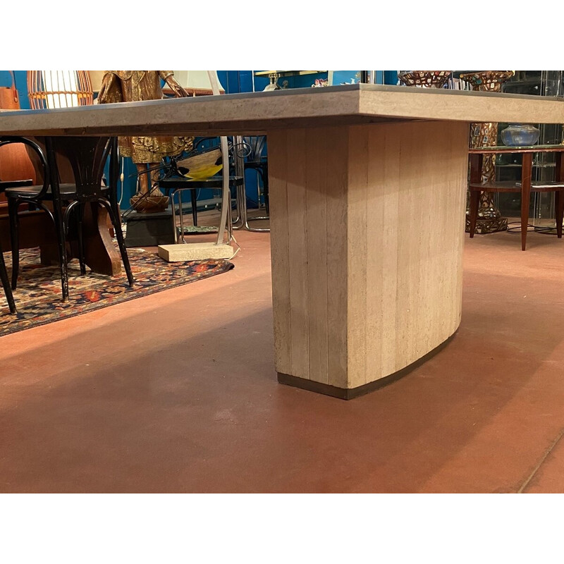 Vintage travertine barrel table, 1970