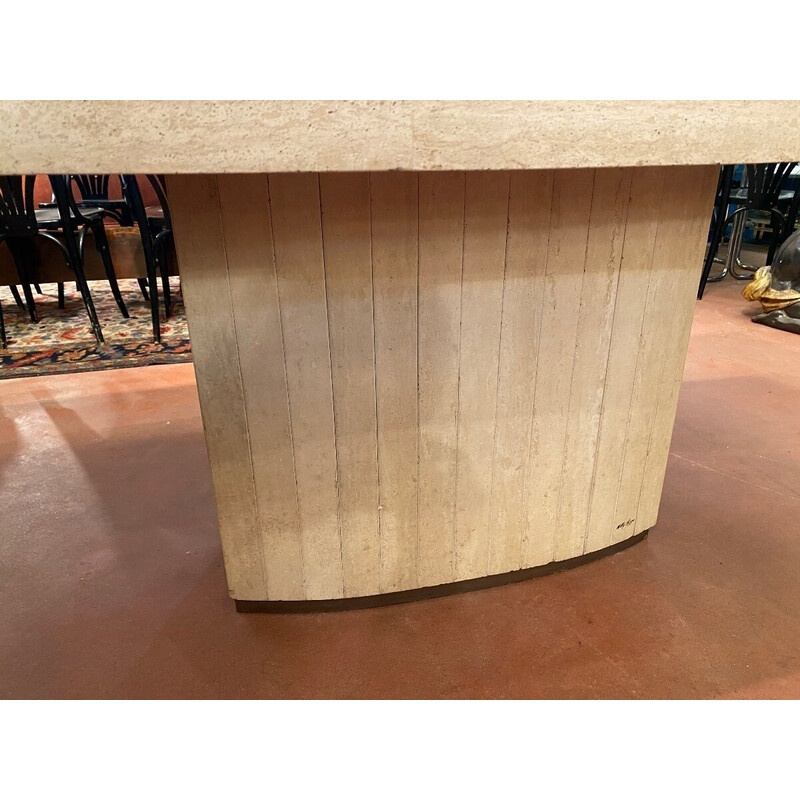 Vintage travertine barrel table, 1970