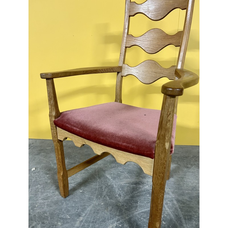 Deense vintage eikenhouten fauteuil van Henning Kjaernulf, 1960