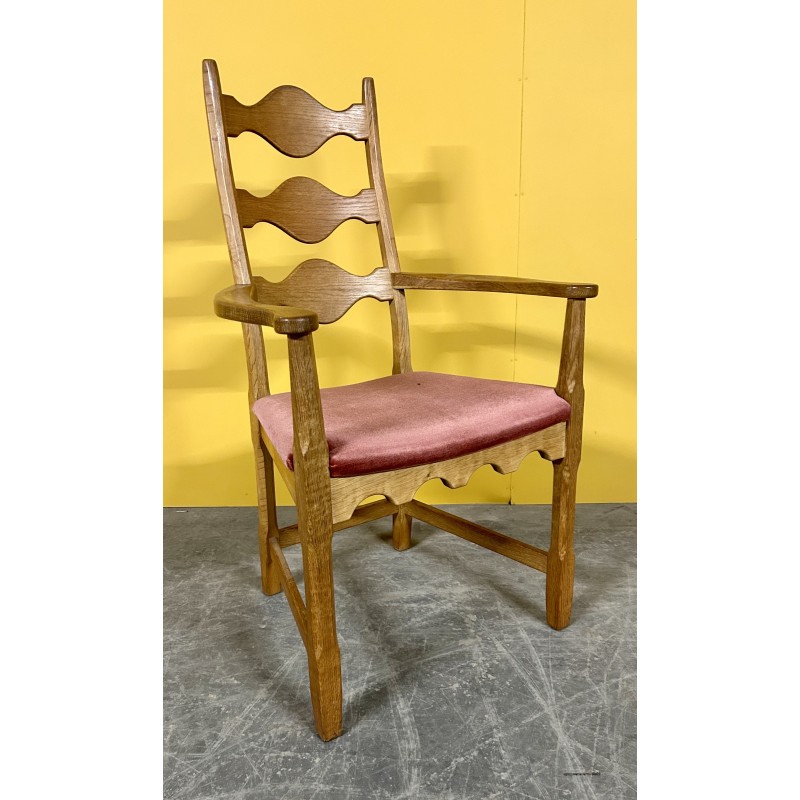 Danish vintage oak wood armchair by Henning  Kjaernulf, 1960s