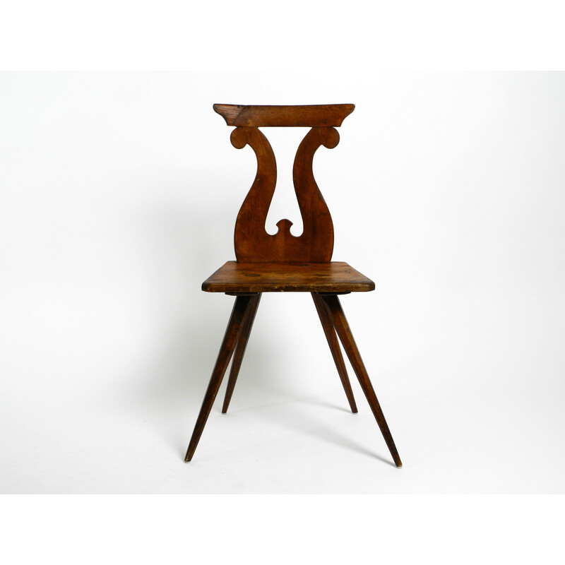 Chaise paysanne italienne vintage en bois de chêne