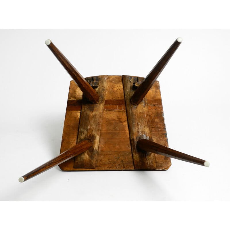 Cadeira de camponês italiana de madeira de carvalho, de meados do século