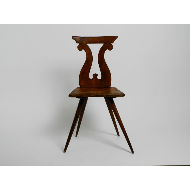 Italian mid century peasant chair made of oakwood