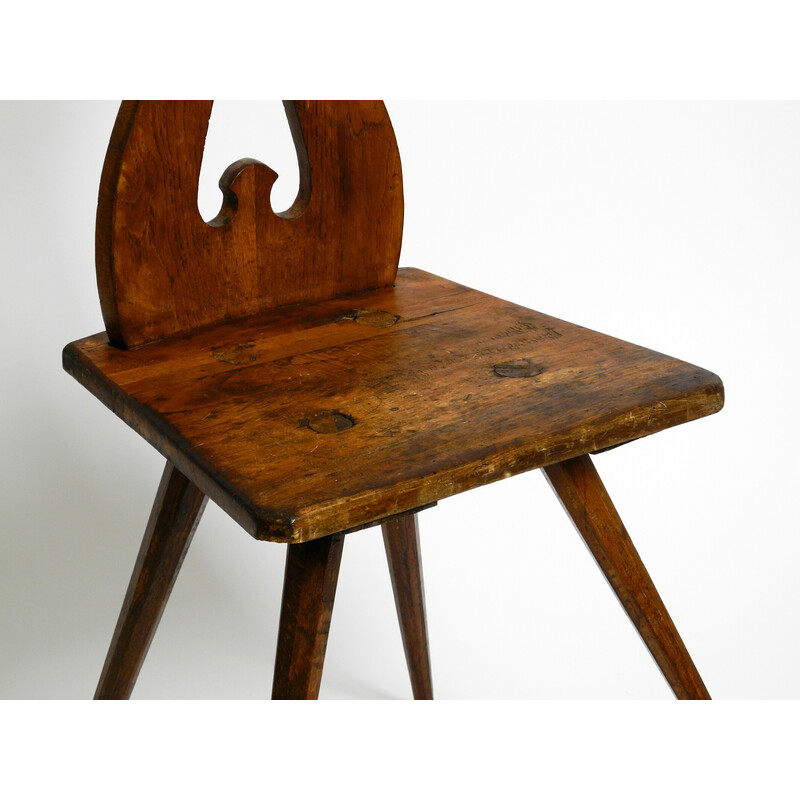 Chaise paysanne italienne vintage en bois de chêne