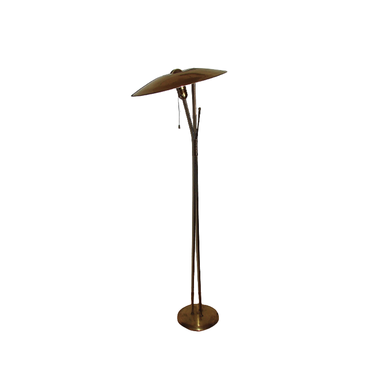 Lámpara de pie de latón de mediados de siglo, Italia Años 60