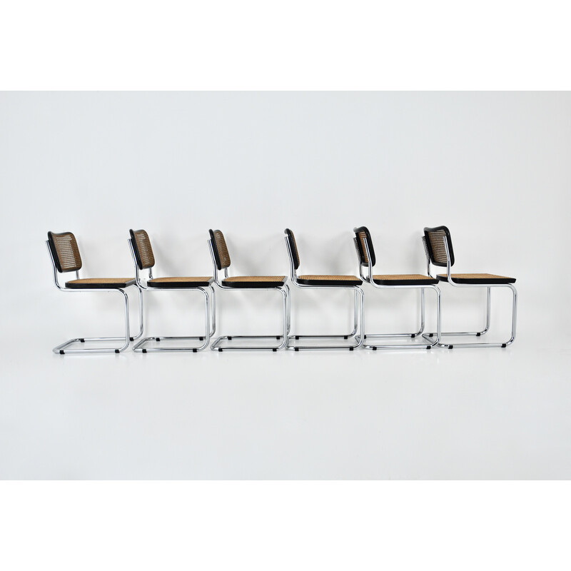 Conjunto de 6 cadeiras de metal vintage de Marcel Breuer