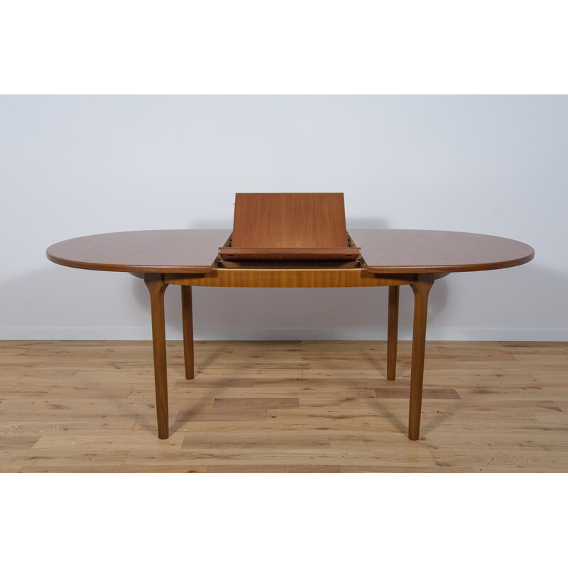 Mid century oval teak extendable dining table by McIntosh, 1960s