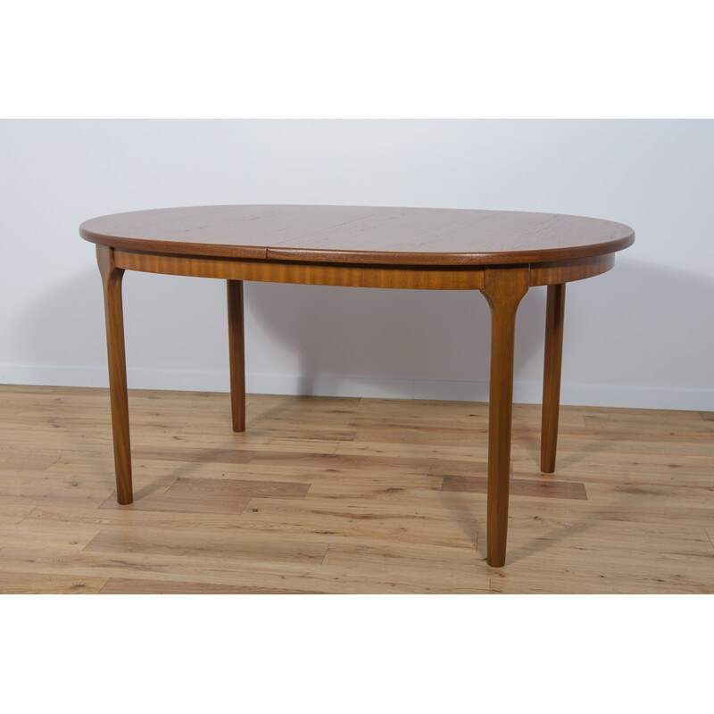 Mid century oval teak extendable dining table by McIntosh, 1960s