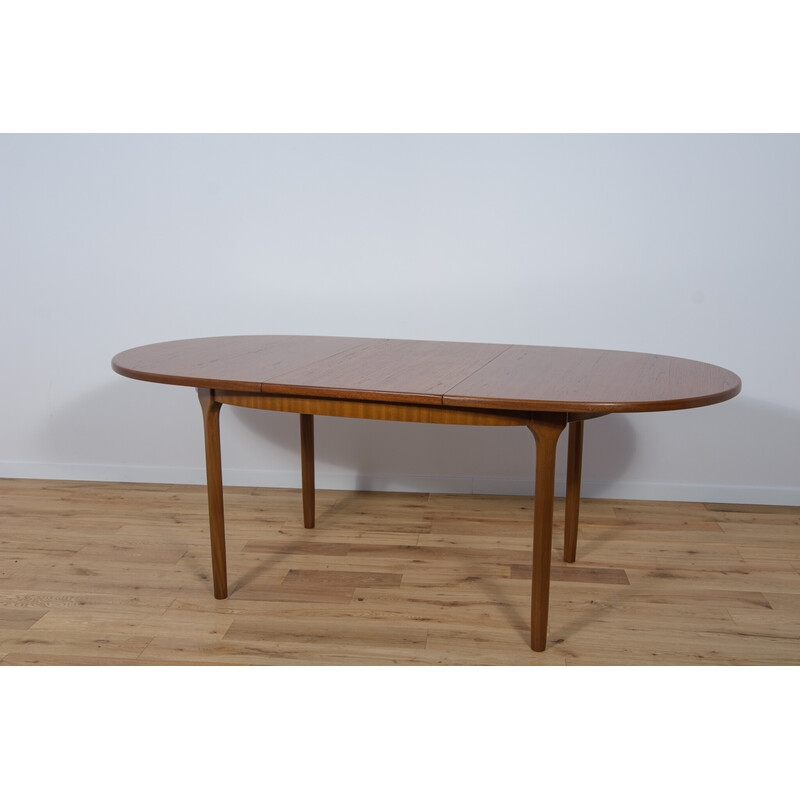 Mid century oval teak extendable dining table by McIntosh, 1960s