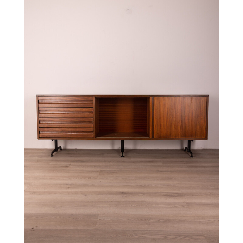 Vintage teak wood sideboard by Osvaldo Borsani for Tecno, 1960s