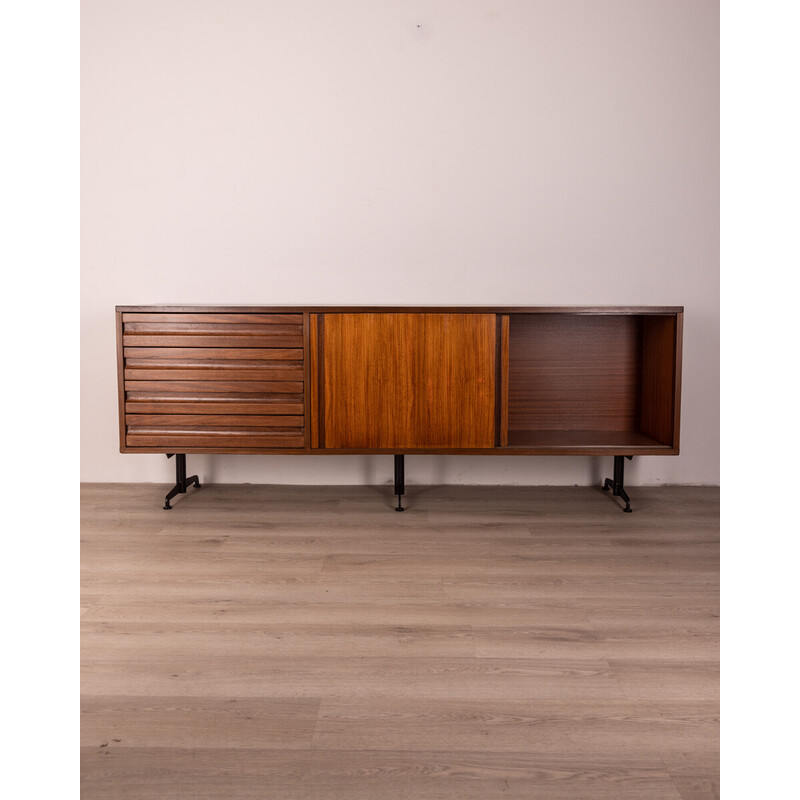 Vintage teak wood sideboard by Osvaldo Borsani for Tecno, 1960s