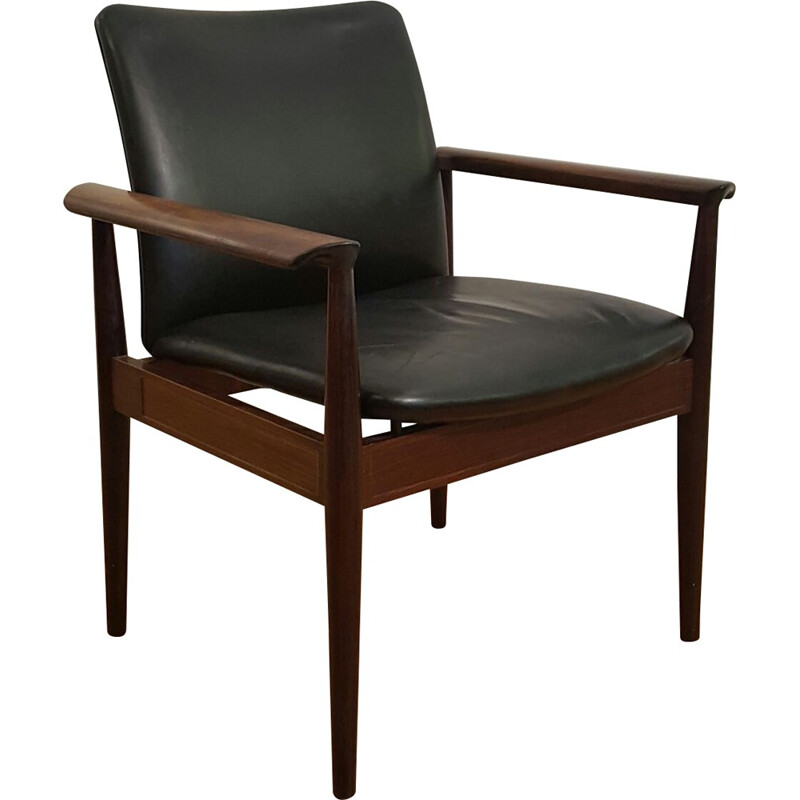 Fauteuil Diplomat en palissandre par Finn Juhl pour France & Son - 1960