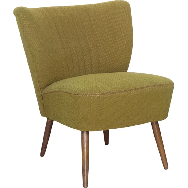 Olive-green vintage cocktail chair - 1950s