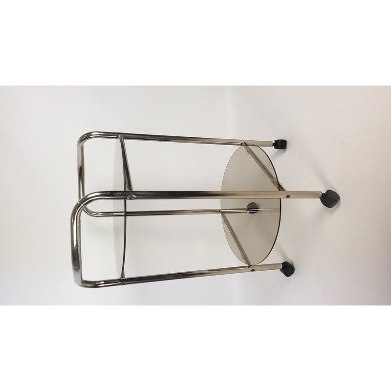 Vintage smoked glass bar trolley, 1980s