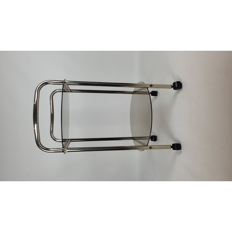 Vintage smoked glass bar trolley, 1980s