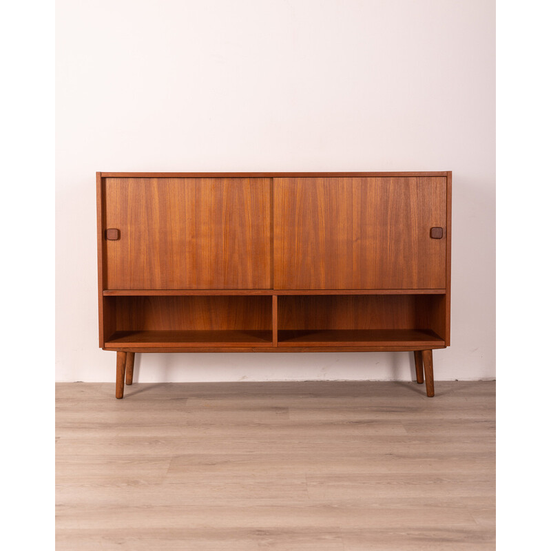 Vintage teak wood sideboard with two sliding doors by Domino Möbler, 1960s