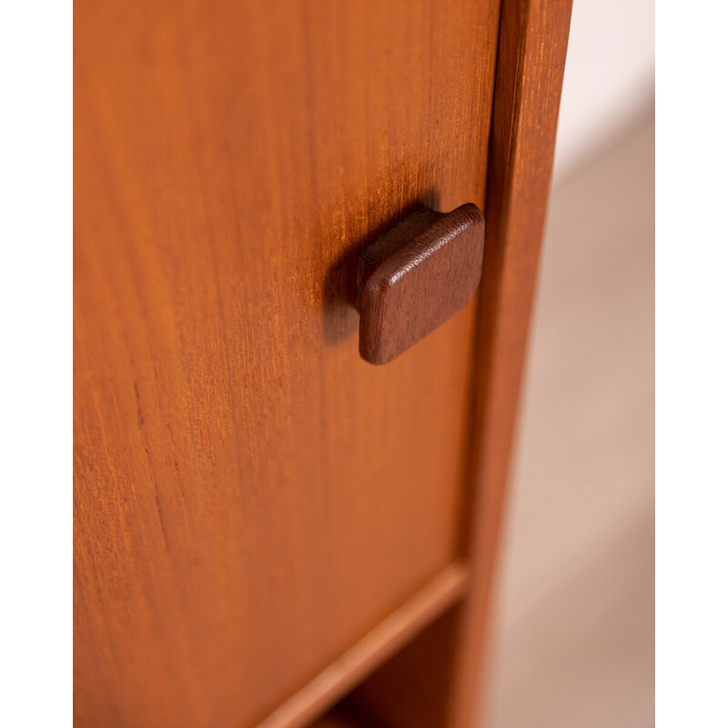 Vintage teak wood sideboard with two sliding doors by Domino Möbler, 1960s