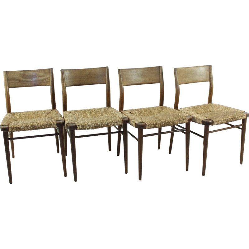 Ensemble de 4 chaises vintage danoises en teck - 1960