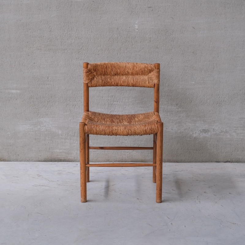 Mid-century French rush Dordogne chair, 1950