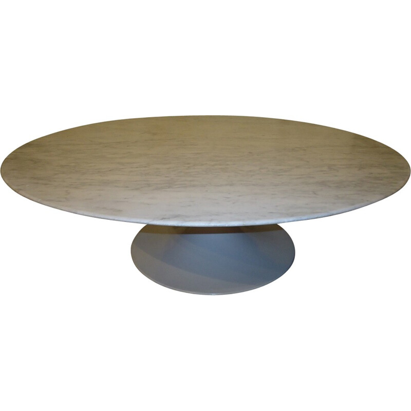 Grey coffee table in marble and steel - 1970s