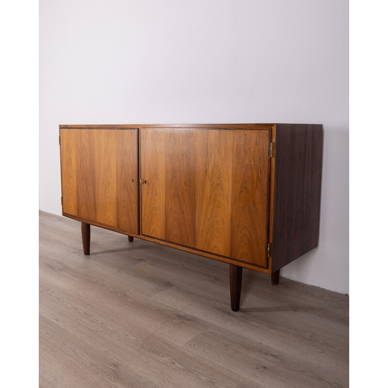 Vintage dressoir in rozenhout met twee scharnierende deuren van Poul Hundevad, jaren 1960